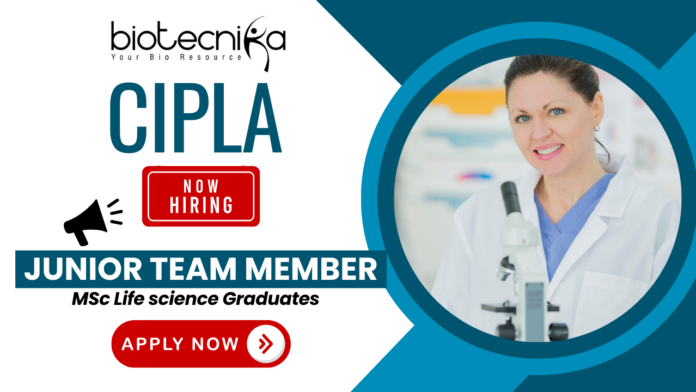 cipla (1) Cipla quality control jobs for life science graduates – Junior QC role
