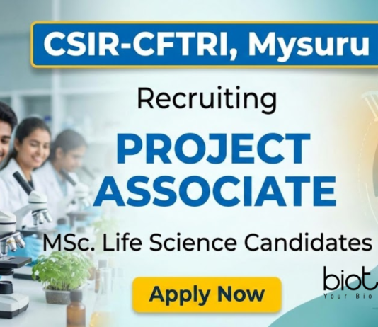 Project Associate Jobs at CSIR-CFTRI under CSIR Recruitment for Life Science Graduates
