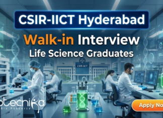 CSIR Recruitments for Research Jobs | Walk-in interview for Life Science jobs CSIR IICT research jobs 2025 announced through walk-in-interview. Apply for life science jobs under CSIR recruitments at Hyderabad.