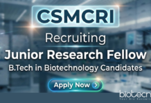 JRF Vacancy at CSMCRI for Biotech Jobs | Apply Now CSMCRI JRF vacancy 2026 for biotech jobs under CSIR GATE scheme and CSMCRI recruitment.