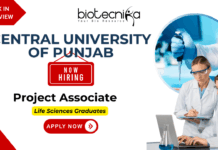 CUP Bathinda Project Associate-II Recruitment 2025 | Walk-In Interview Project associate jobs at CUP Bathinda – life science jobs recruitment