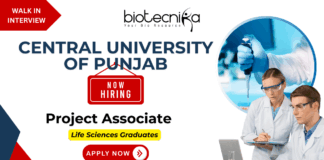 Project associate jobs at CUP Bathinda – life science jobs recruitment