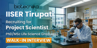 Project Scientist jobs at IISER Tirupati Recruitment for Life Science jobs