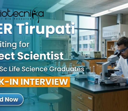 Project Scientist jobs at IISER Tirupati Recruitment for Life Science jobs
