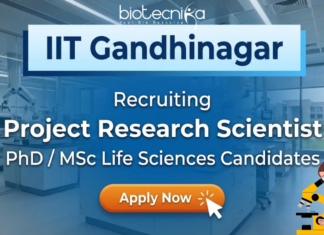 Research Scientist Jobs at IIT Gandhinagar | MSc Biology Apply Now Research scientist jobs at IIT Gandhinagar for life science graduates