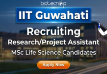 Research Assistant Jobs at IIT Guwahati | Life Science Jobs IIT Guwahati research assistant jobs 2025 for life science jobs and IIT Guwahati careers.