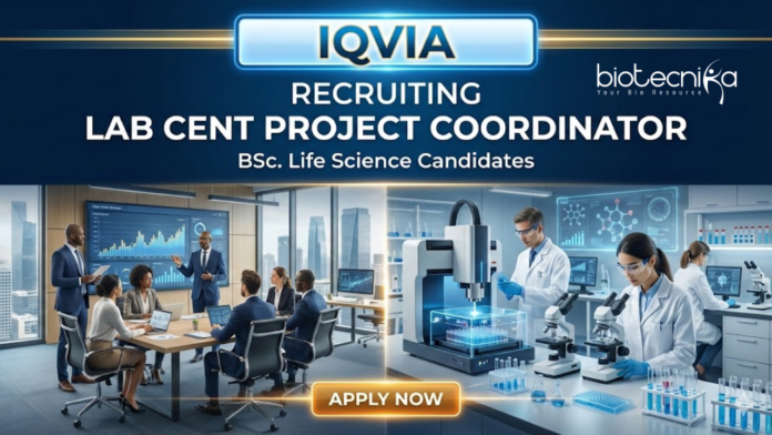 iqvia (3) CRO jobs at IQVIA for life science graduates – Lab Cent Project Coordinator role