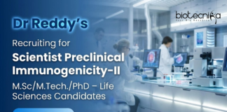 Scientist Jobs at Dr Reddy’s | Preclinical Immunogenicity | Apply Now Scientist jobs at Dr Reddy’s Laboratories for biotechnology professionals in preclinical immunogenicity