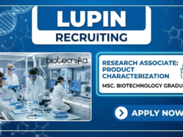 Research Associate Job at Lupin | Biotechnology Jobs Research Associate Job at Lupin biotechnology jobs LC-MS analytical research careers