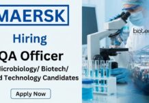 Maersk is Hiring Food Tech Candidates – Apply Now for QA Jobs Apply for QA Jobs under Maersk Career. A Great Food Tech Jobs Opportunity in Cold Storage Quality Assurance at Mehsana, Gujarat.