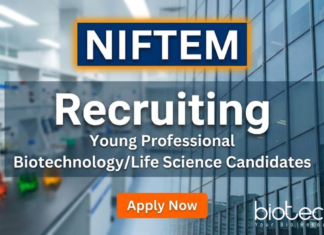 Research jobs at NIFTEM Kundli for biotechnology graduates