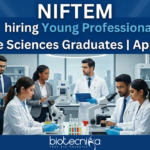 Young professional vacancy at NIFTEM-Kundli for life science jobs and NIFTEM careers in 2025.