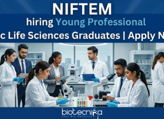 Young Professional Vacancy at NIFTEM | Life Sciences Jobs Young professional vacancy at NIFTEM-Kundli for life science jobs and NIFTEM careers in 2025.