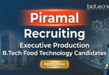 Food tech jobs at Piramal Pharma Solutions for life science and B.Tech Food Tech graduates