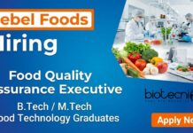 Food Technology Jobs at Rebel Foods | Life science Jobs Food technology jobs at Rebel Foods for Quality Assurance Executive in Indore