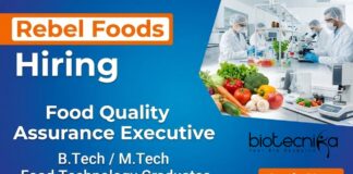 Food Technology Jobs at Rebel Foods | Life science Jobs Food technology jobs at Rebel Foods for Quality Assurance Executive in Indore