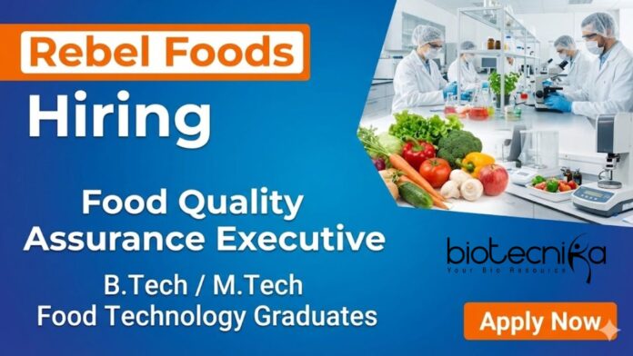 rebel foods Food technology jobs at Rebel Foods for Quality Assurance Executive in Indore