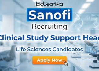 Sanofi hiring for Clinical Study Support Head | Clinical Research Jobs Clinical research jobs at Sanofi Hyderabad for life science professionals