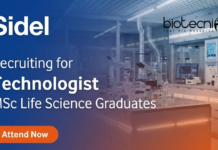 Sidel hiring for Technologist Jobs | Food Technology Jobs | Apply Now Technologist jobs in aseptic technology for Food Technology jobs and Life Science jobs professionals