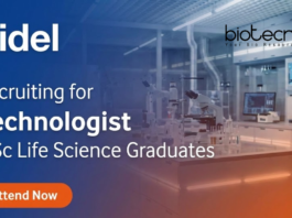 Technologist jobs in aseptic technology for Food Technology jobs and Life Science jobs professionals