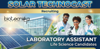 Laboratory Assistant Jobs at Solar Technocast Pvt Ltd | Life Science Jobs Laboratory Assistant Jobs at Solar Technocast Pvt Ltd for Life Science and Biology Graduates