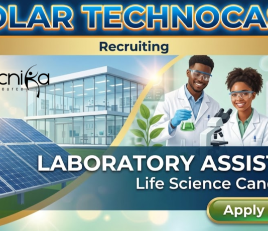 Laboratory Assistant Jobs at Solar Technocast Pvt Ltd for Life Science and Biology Graduates