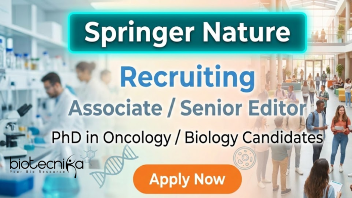 springerN Scientific editor jobs at Springer Nature for life science PhD professionals