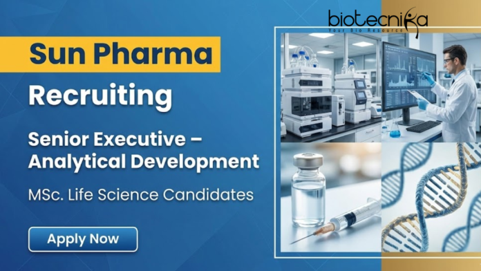 sun pharma (1) Executive Jobs at Sun Pharma for life science professionals in analytical development R&D