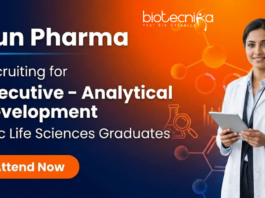 Executive jobs at Sun Pharma – Analytical Development role for life science professionals