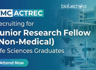 Walk-in interview for Junior Research Fellow Jobs For Life Sciences at TMC-ACTREC https://www.canva.com/design/DAG8-IgJ98Y/w70oTaB20vnw4SXXogbcHg/edit?utm_content=DAG8-IgJ98Y&utm_campaign=designshare&utm_medium=link2&utm_source=sharebutton