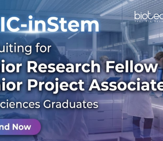 BRIC-inStem research jobs 2025 for life science jobs in Bangalore