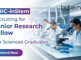 BRIC-inStem research jobs 2025 for life science jobs in Bangalore
