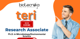 Life Science Jobs at TERI | Research Associate TERI Research Associate life science jobs, Environmental science jobs, TERI career, microbial biotechnology, bioformulation