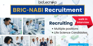 Research Jobs at BRIC-NABI | NABI Recruitment for Life Science Jobs Research Jobs at BRIC-NABI under NABI Recruitment for Life Science Jobs