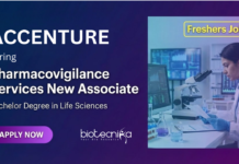 Pharmacovigilance Jobs at Accenture – Freshers in Life Sciences Apply Now Accenture hiring for Pharmacovigilance Jobs in Bengaluru. Apply Now for Life Science Jobs for Freshers in Drug safety and PV operations.
