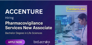 Pharmacovigilance Jobs at Accenture – Freshers in Life Sciences Apply Now Accenture hiring for Pharmacovigilance Jobs in Bengaluru. Apply Now for Life Science Jobs for Freshers in Drug safety and PV operations.