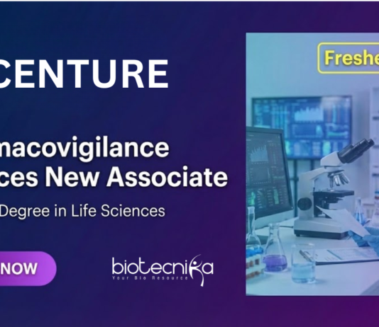 Pharmacovigilance Jobs at Accenture – Freshers in Life Sciences Apply Now Accenture hiring for Pharmacovigilance Jobs in Bengaluru. Apply Now for Life Science Jobs for Freshers in Drug safety and PV operations.