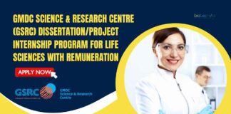 GSRC Internship 2026 | Biotechnology Internship | Life Sciences Internship | GMDC Science & Research Centre (GSRC) Dissertation/Project Internship Program