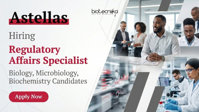 Astella (1) Apply for Regulatory Affairs Specialist Job at Astellas. Ideal Regulatory Affairs Job for Microbiology and Biology Career Professionals.