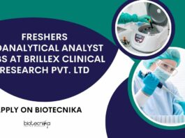 Freshers Biochemistry Analyst Jobs at Brillex Clinical Research Pvt. Ltd, Apply on Biotecnika