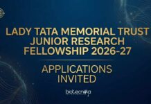 Lady Tata Memorial Trust Junior Research Fellowship 2026-27 Applications Open LTMT JRF 2026 Applications | Lady Tata Memorial Trust Awards | Lady Tata Memorial Trust Indian Awards | LTMT Junior Research Fellowship 2026