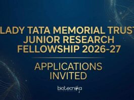 LTMT JRF 2026 Applications | Lady Tata Memorial Trust Awards | Lady Tata Memorial Trust Indian Awards | LTMT Junior Research Fellowship 2026