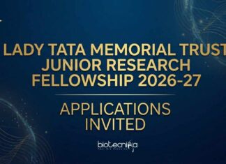 Lady Tata Memorial Trust Junior Research Fellowship 2026-27 Applications Open LTMT JRF 2026 Applications | Lady Tata Memorial Trust Awards | Lady Tata Memorial Trust Indian Awards | LTMT Junior Research Fellowship 2026