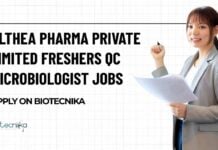 Althea Pharma Private Limited Freshers QC Microbiologist Jobs – Apply on Biotecnika Freshers QC Microbiologist Vacancies at Althea Pharma Pvt Ltd, Apply on Biotecnika