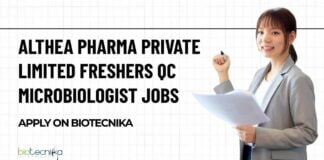 Althea Pharma Private Limited Freshers QC Microbiologist Jobs – Apply on Biotecnika Freshers QC Microbiologist Vacancies at Althea Pharma Pvt Ltd, Apply on Biotecnika