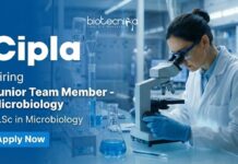 Microbiology Jobs at Cipla – MSc Candidates Apply Online Apply for Microbiology Jobs at Cipla. Junior Team Member role in Baddi for MSc Microbiology Candidates seeking QC/ QA Jobs.