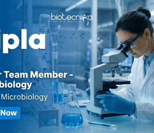 Apply for Microbiology Jobs at Cipla. Junior Team Member role in Baddi for MSc Microbiology Candidates seeking QC/ QA Jobs.