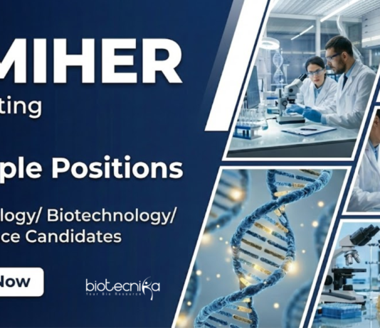 Apply for Research Jobs at DMIHER Wardha. Explore Career in Life Science & Biotech Jobs Under ICMR-funded Projects.