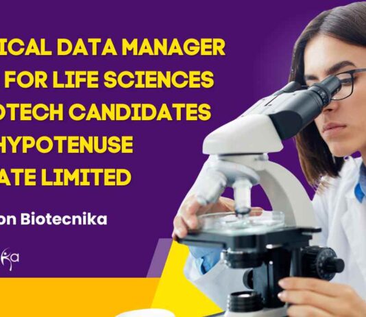 Clinical Data Manager Jobs For Life Sciences & Biotech Candidates at VHypotenuse Private Limited, Apply on Biotecnika