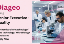Diageo is Hiring for Executive Role – Apply Now for Life Science Jobs Apply for Diageo Career Offering Life Sciences Job as Senior Executive Quality in Food Tech jobs at Cuttack Manufacturing Unit.